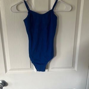 Mirella size Petite royal blue leotard with Princess Seams.